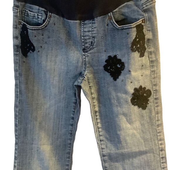 Pre Owned Womens American Star Maternity Jeans Sz Small Casual Comfort Hippie - Picture 11 of 14